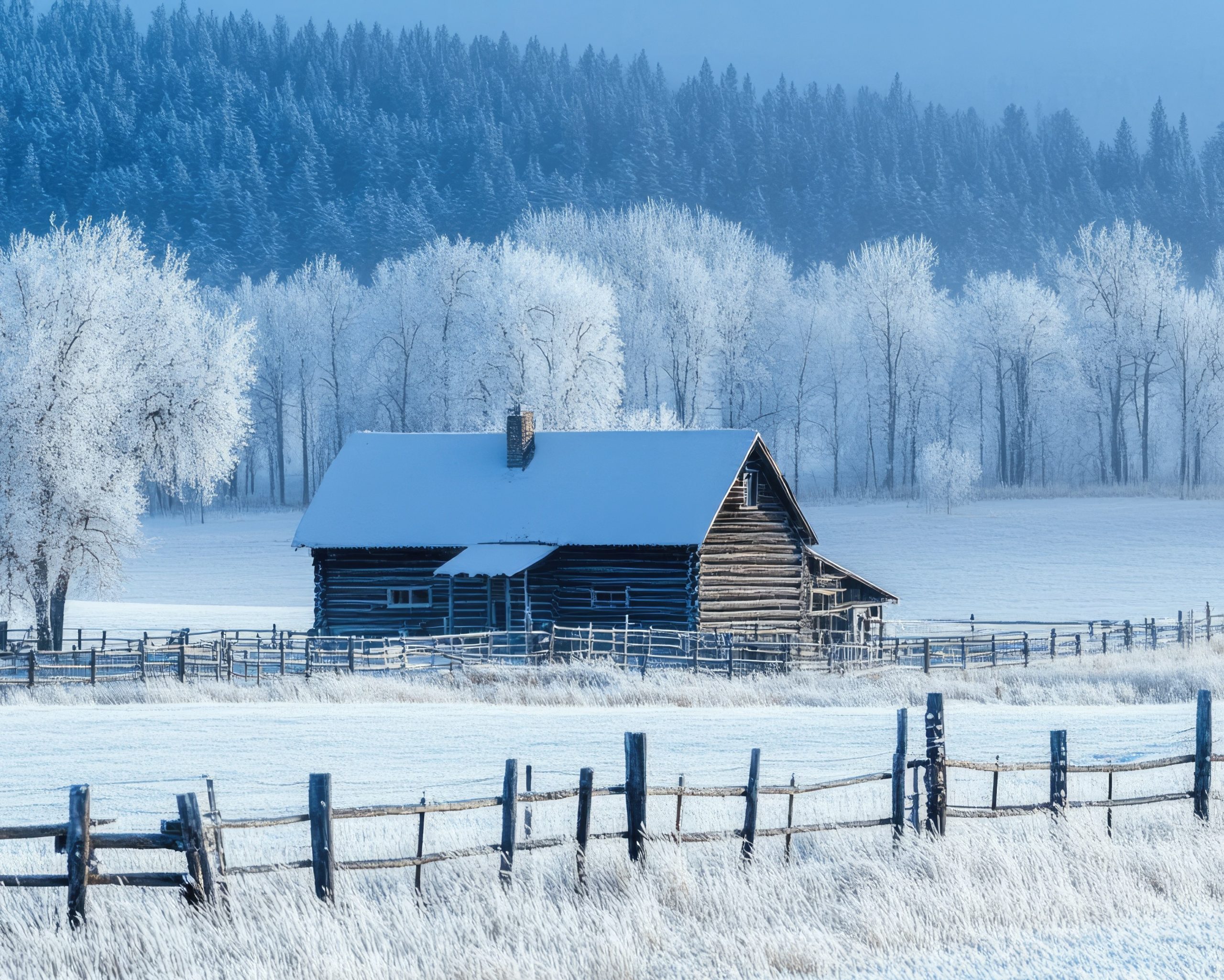 image of a montana home in winter